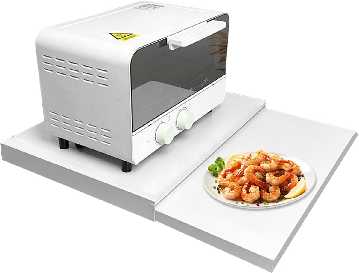 Keuken Organizer - Oven Plank - Ruimte Besparen - Uitschuifbaar Ontwerp - 47x36cm - Wit