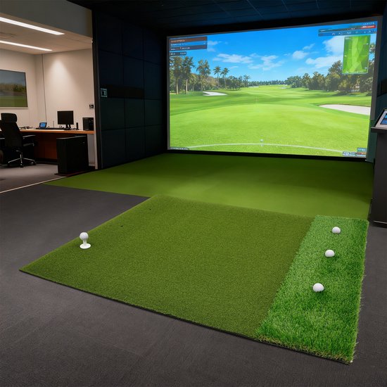 Jently golfmat - golf accessoires - met 6 Tee Posities - anti slip - trainingsmat - binnen en buiten gebruik van Merkloos — afbeelding 4