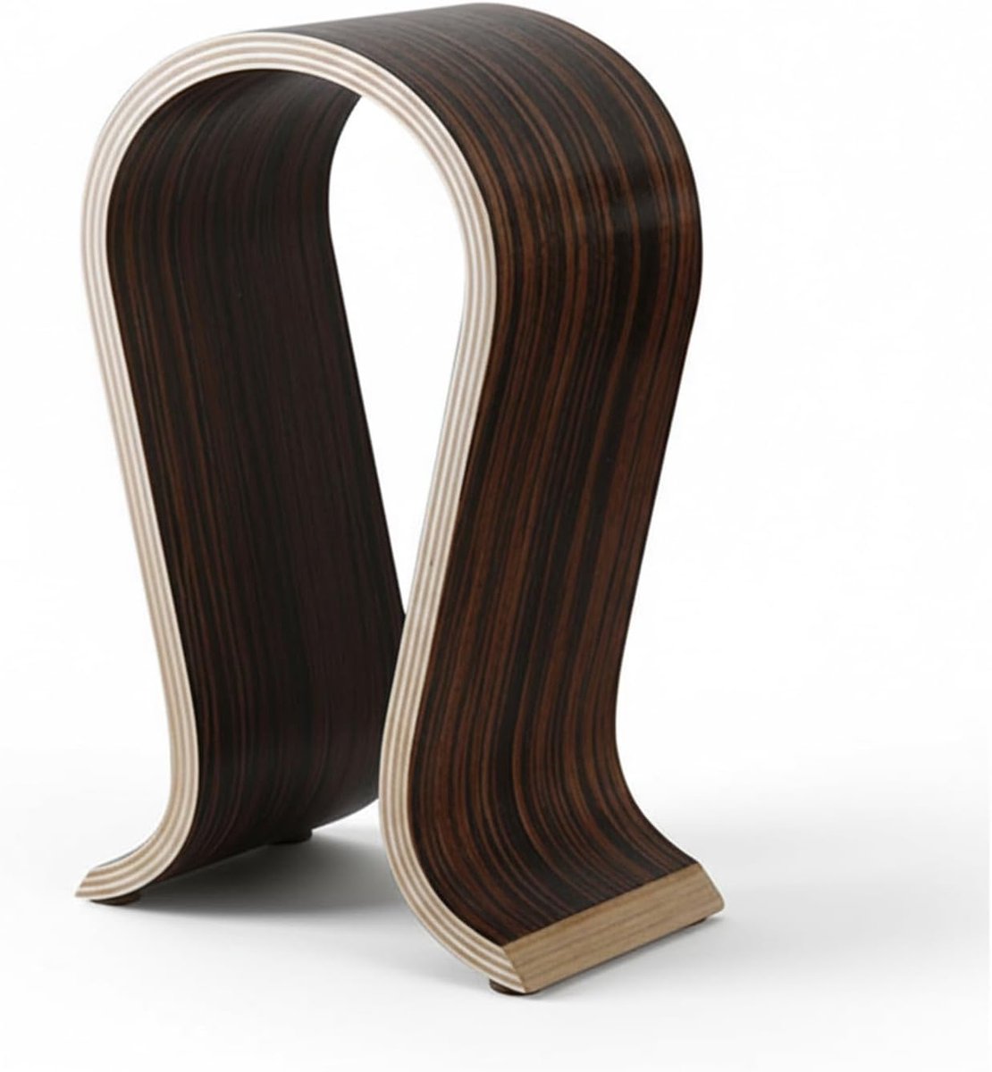 Hoofdtelefoonstandaard Hout - Headset Houder - Bureau Organisatie - U-Vorm Ontwerp - 13x10x25 cm - Ebbenhout Nerf