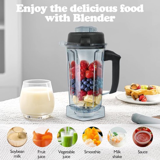 Blender Kan - Reserve Pitcher - Smoothie Maken - Grote Capaciteit - 64 Ounce - Transparant van Blender — afbeelding 5