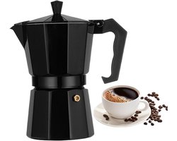 Koffiezetapparaat - Espresso Maker - Thuis Gebruik - Robuuste Aluminium Legering - 16 x 8 x 16 cm - Zwart