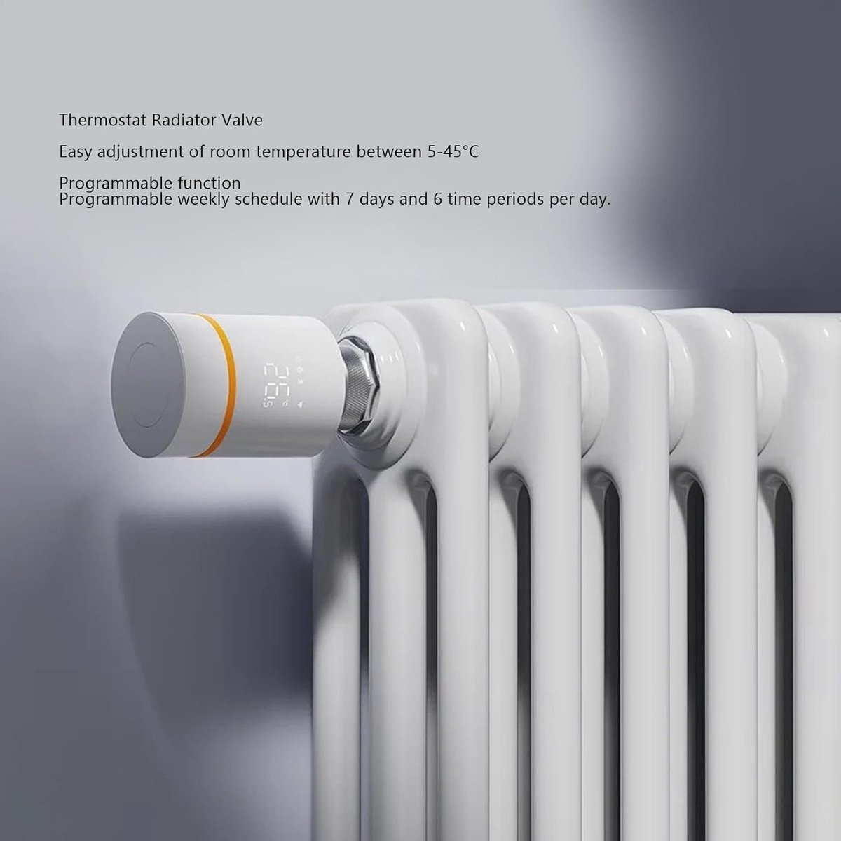 Digitale Radiatorkraan - Slimme thermostaat - Energiebesparing - App bediening - 11 x 10 x 7 cm