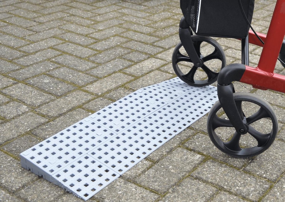 Drempelhulp Buiten - Oprijplaat Rolstoel - Obstakels Overbruggen - Schuin Zijvlak Rechts - 1.8 cm x 75 cm