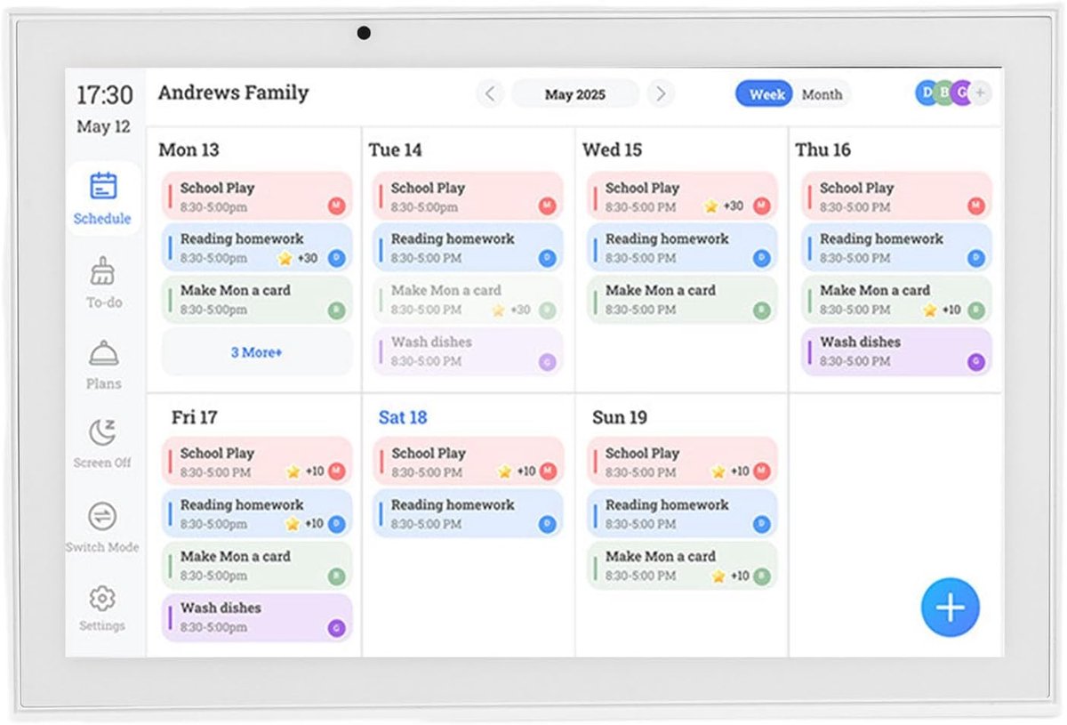 Digitale Kalender - Interactief Scherm - Familie Planning - WiFi APP Bediening - 101 Inch IPS - Wit