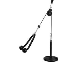 Fitness Katrol Set - Kracht Training - Spierversterking Thuis - Stille Stalen Schijf - 1.4 Meter - Zwart