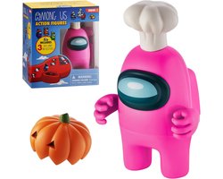 Among Us Actie Figuren Pink Crewmate - Inclusief 3 Accessoires - 11,5 cm - Serie 2
