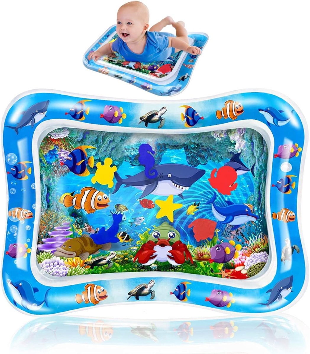 SVN® Waterspeelmat baby - Waterspeelgoed baby - Water speelmat baby - Blauw - 15cm x 15cm x 4cm