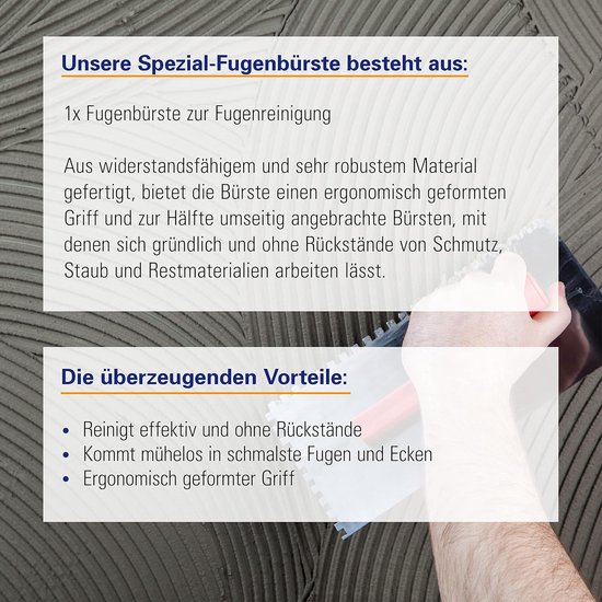 Voegenborstel Robuust - Reiniger Vuil - Voegen Schoonmaken - Zijwaarts Geplaatste Borstels — afbeelding 4