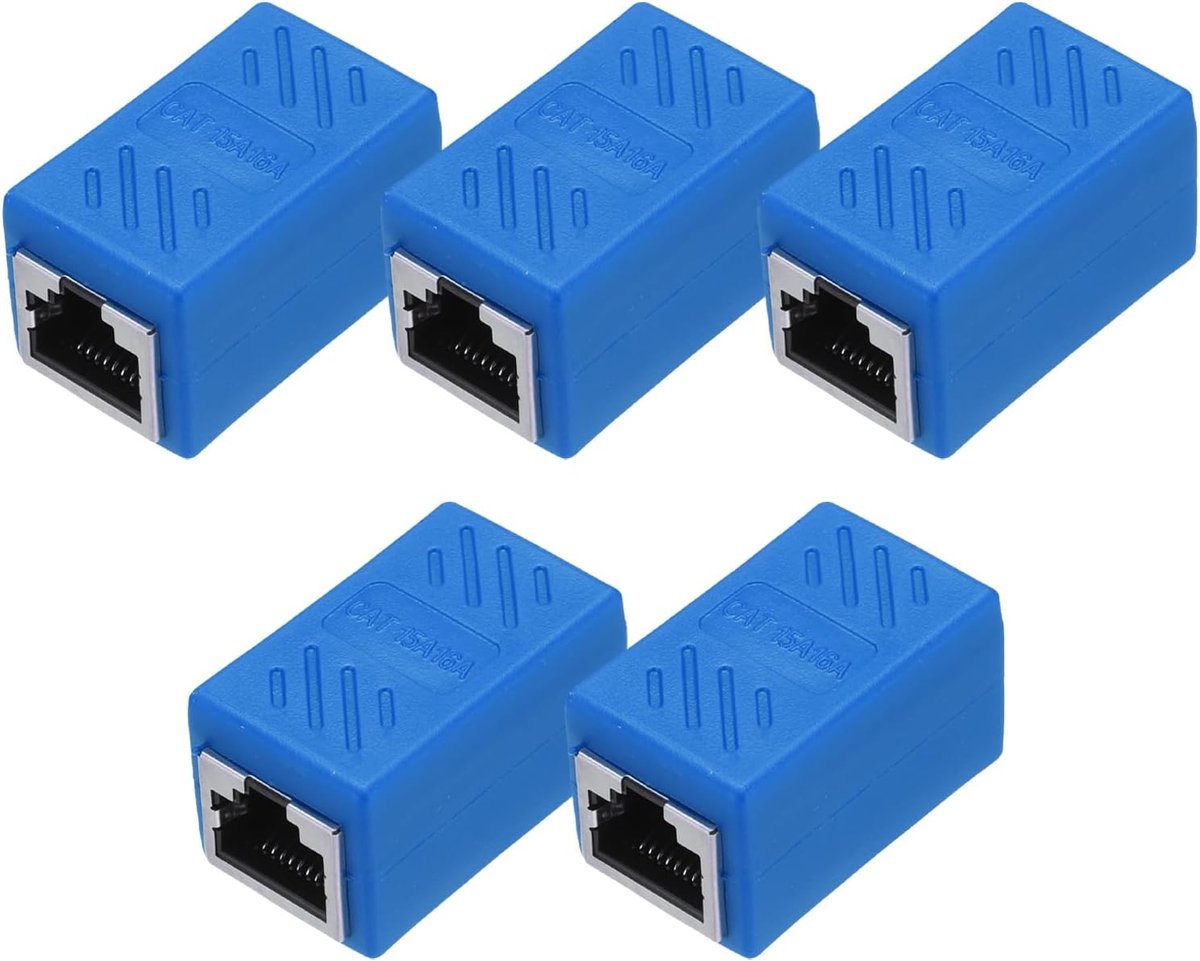 Ethernet Koppeling - Netwerk Adapter - Verbind Kabels - Universele Compatibiliteit - Compact Formaat - Blauw