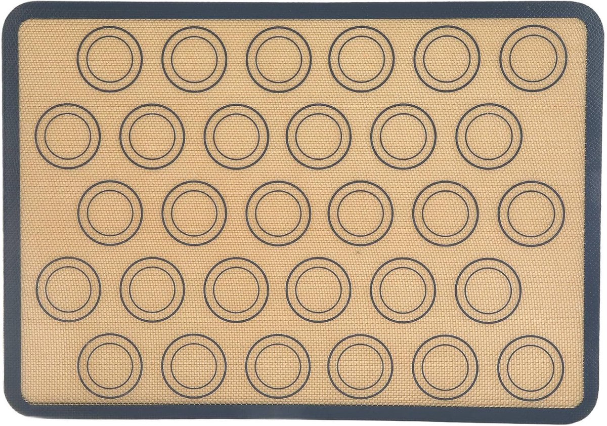 Bakmat Siliconen Glasvezel - Deegmat Hittebestendig - Bakken Koekjes Brood - Niet-klevend Herbruikbaar - 42x29.5 cm - Bruin Grijs