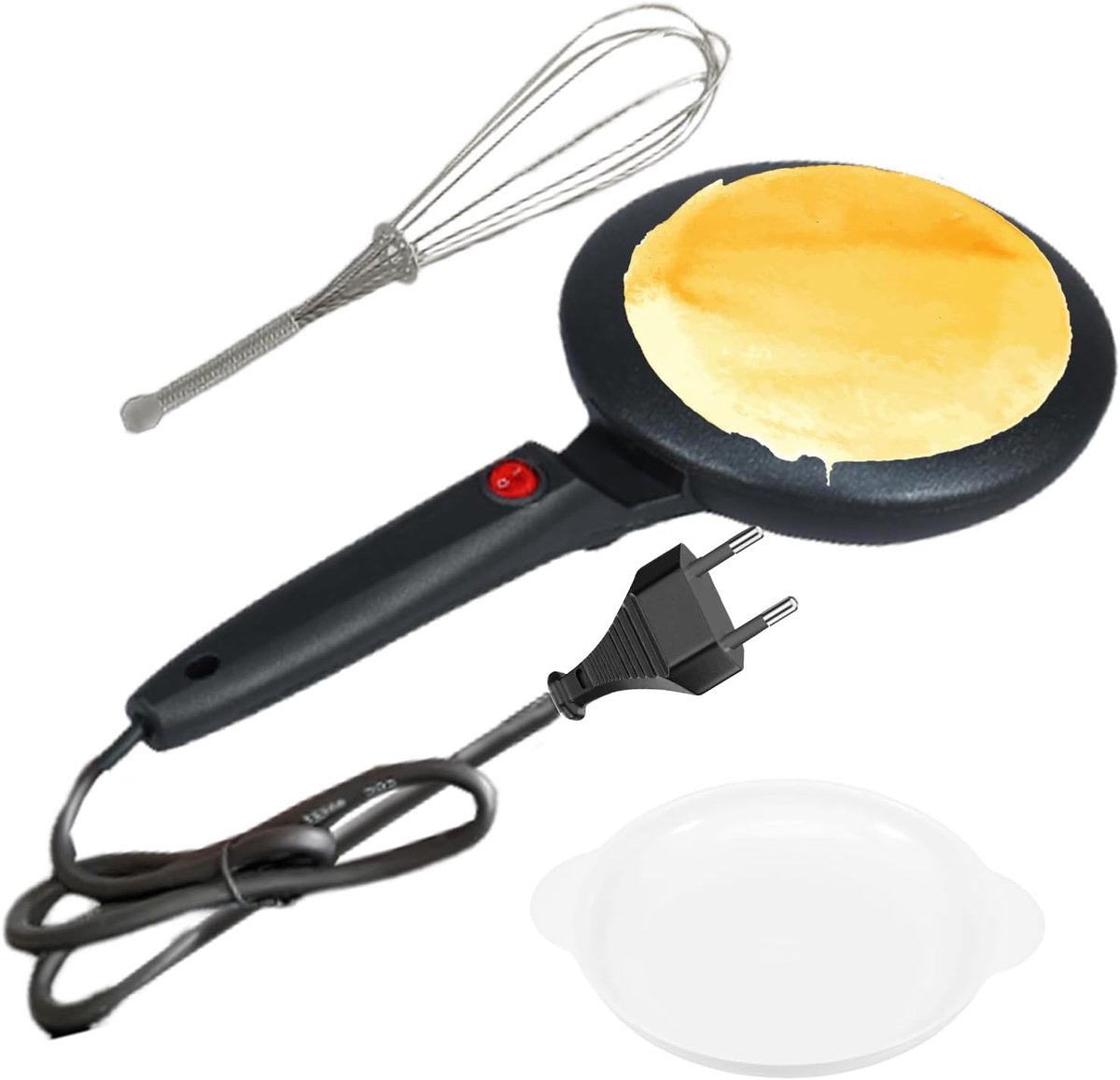 Pannenkoekenmachine - Elektrische pan - Snelle ontbijtjes - Antiaanbaklaag - 20cm diameter