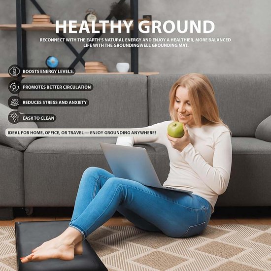Grounding Mat,Conductive Body Lighting Sheets - Antistatic Grounding Mat,for Balance Mood General Health Travel Sleeping Meditation Workplace Desk Chair — afbeelding 4
