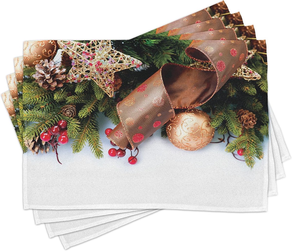 Placemat Set - Tafelonderleggers - Eettafel Decoratie - Wasbaar Stof - Set van 4 - Veelkleurig