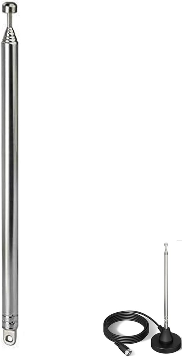 Draagbare radio-antenne - Telescopische antenne - Signaalverbetering radio - 7-secties uitschuifbaar - 110 cm lengte