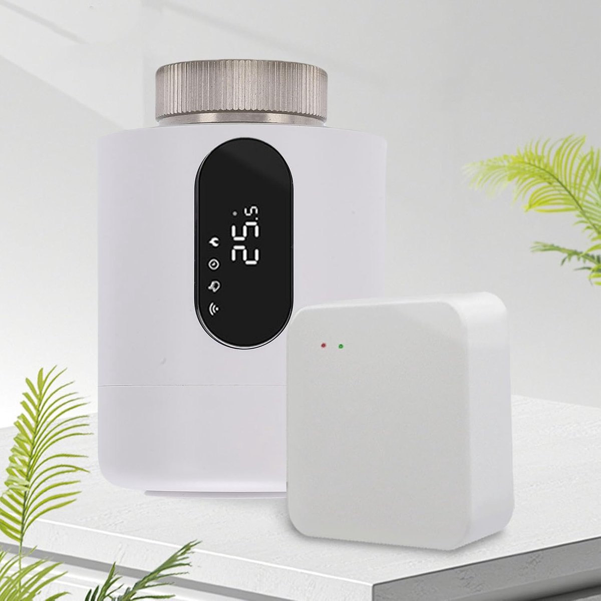 Thermostaat Radiatorkraan - Slimme Verwarming - App Bedienen - Energie Besparend - 5 tot 35 Graden - Wit