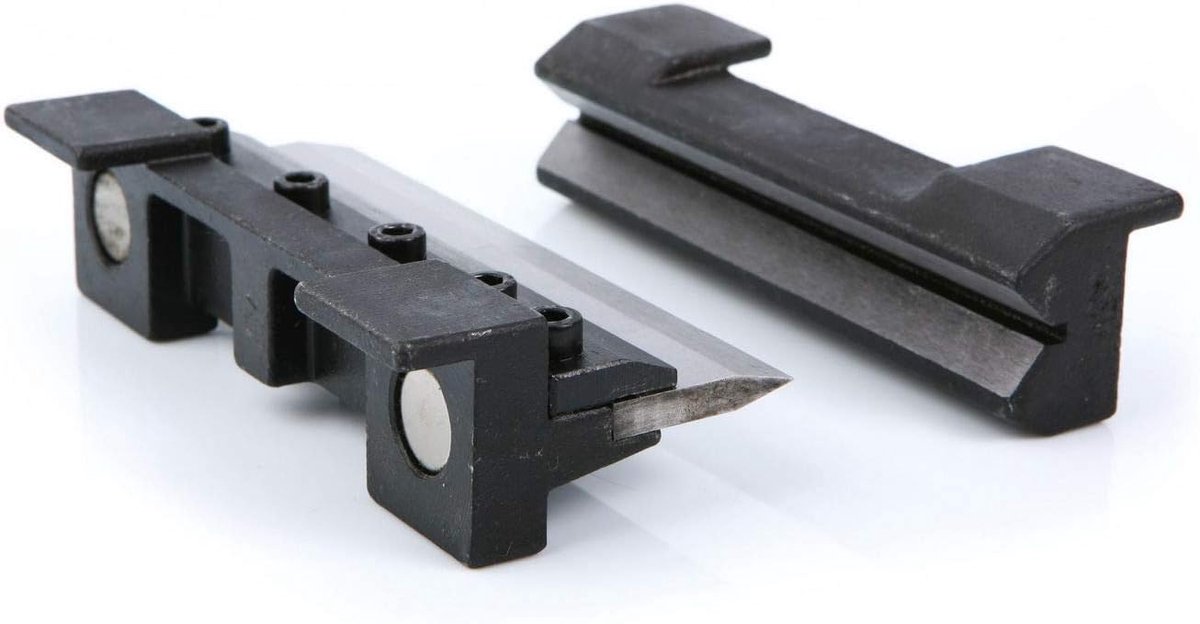 Zetbekken Bankschroef - Kaken Plaatstaal - Werkstuk Spannen - Magnetische Bevestiging - 200 mm - Zwart