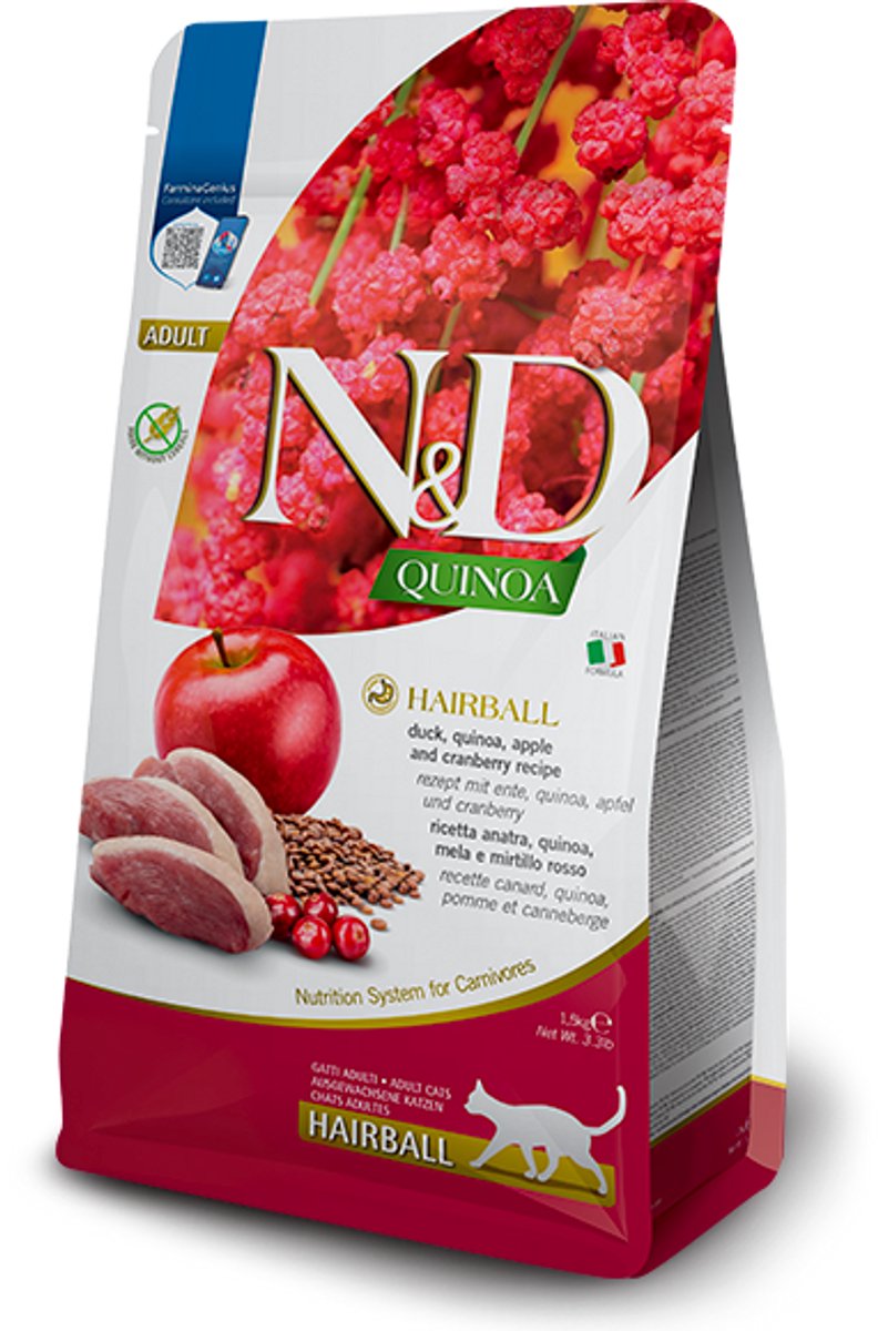 N&D N&D Quinoa kattenvoeding Hairball 1,5 kg