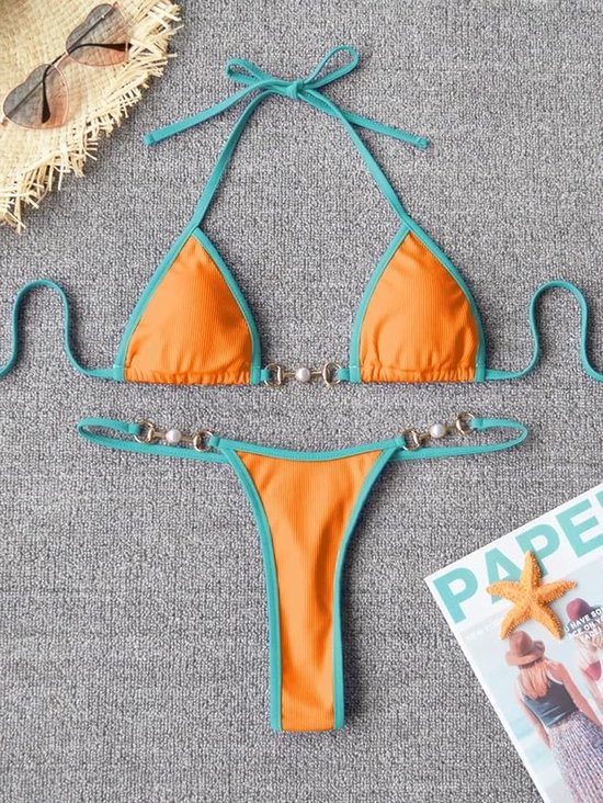 Ensemble Bikini Femme avec Haut Triangle et Bas String