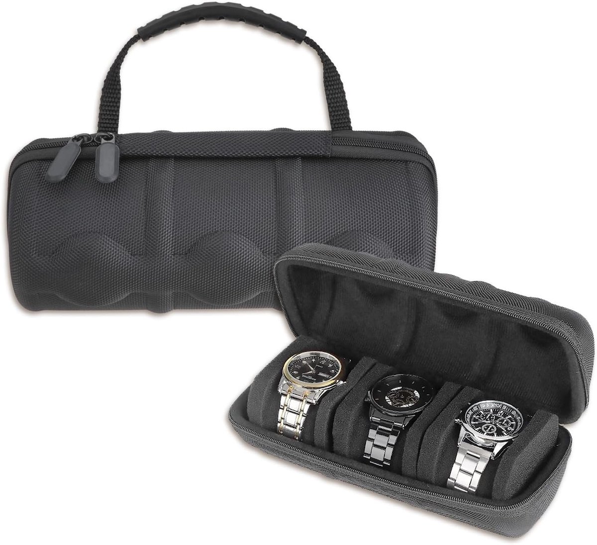 Reis Etui - Horloge Opberger - Veilig Vervoer - Waterdichte Buitenkant - 21x9x8 cm - Zwart