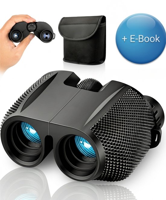 Zoomble® Verrekijker inclusief Nekkoord en Draagtasje – 10x25 - E-book Vogelspotten - Compact - Geschikt voor Vogelaars, Outdoor, Hiking - Volwassenen & Kinderen - Verkijker