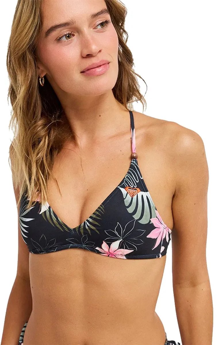 Roxy Paradise Fleur Athletic Triangle Bikinitop Zwart M Vrouw