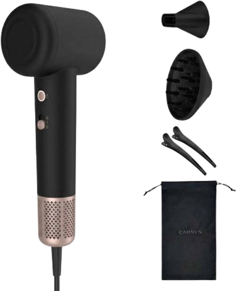 Carmen CHD1630B Föhn met Diffuser en 3 Warmtestanden - Carmen - €29,99