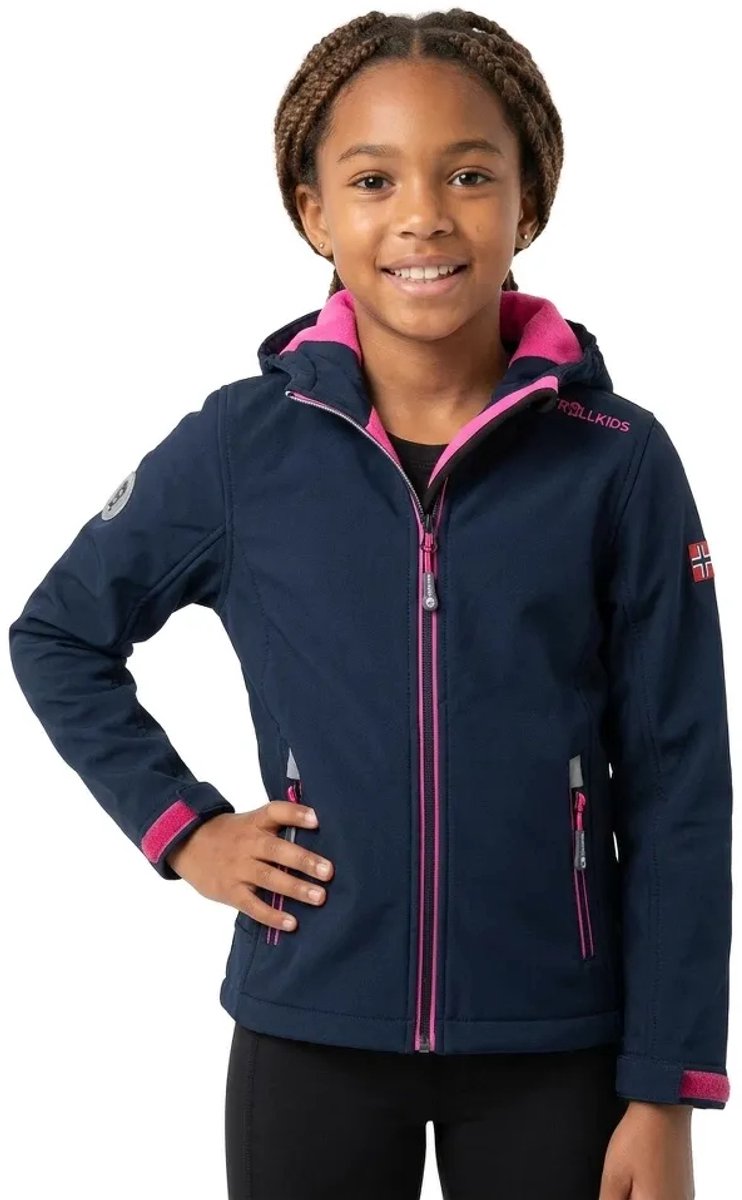 Trollkids Trollfjord Softshelljack 176 cm Meisje Marineblauw