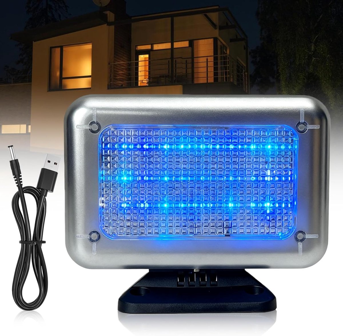 Tv Simulator - Dummy Televisie - Inbraakpreventie - 24 LEDs 4 Programma's - 12x9x4 cm - Zwart