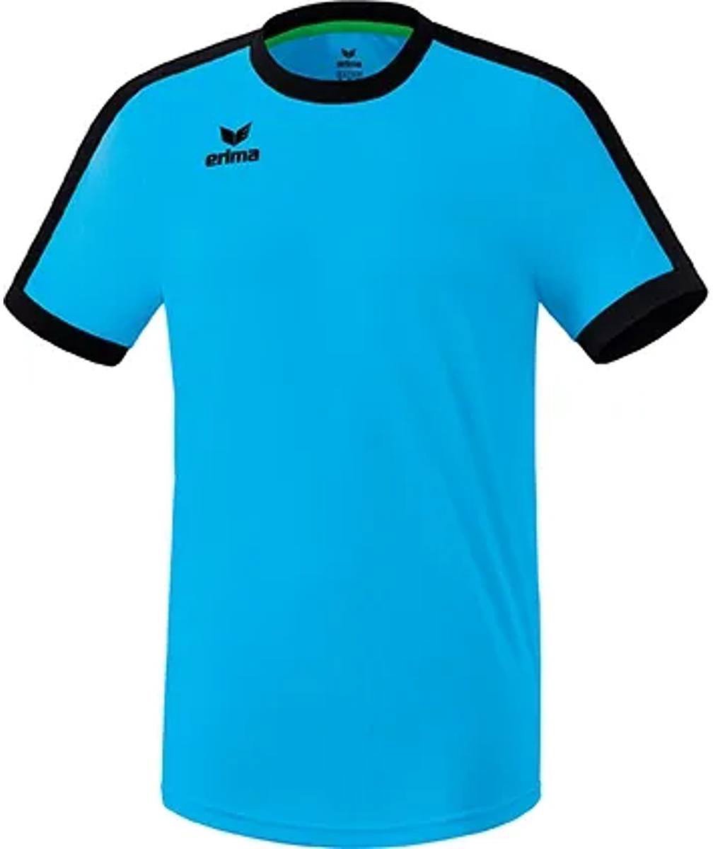 Erima Retro Star Shirt Korte Mouw Kinderen - Curaçao / Zwart | Maat: 116