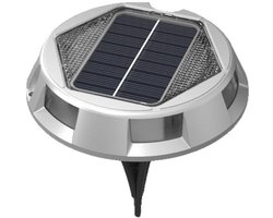 Zonne-energie opritverlichting, dokterrasverlichting, 1 stuk, kleurrijk licht, IP67 waterdicht, buiten waarschuwingsstapverlichting, geschikt voor oprit/voetpad/pad