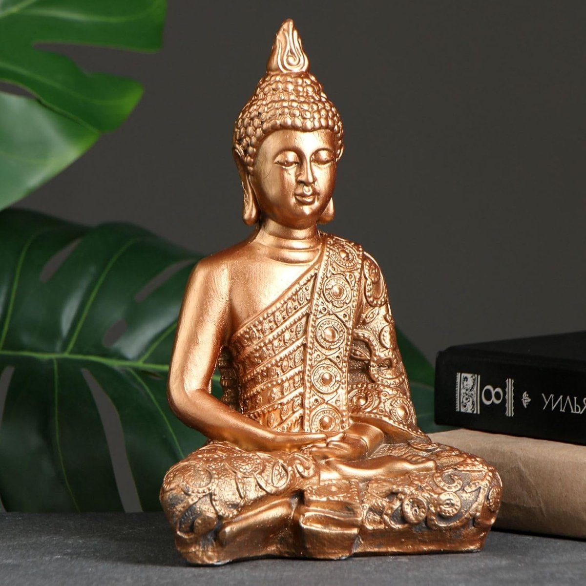 Boeddha Beeldje - Geluk Boeddha - Feng Shui Decoratie - Ziet Hoort Spreekt Niet - Goudkleurig