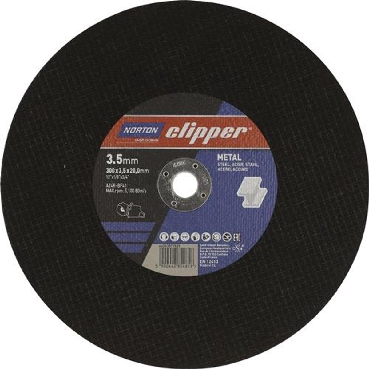 Trennscheibe D300x3,5mm Typ 41 Metall Bohr.20mm NORTON CLIPPER
