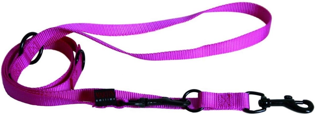 Dressuurlijn Nylon - Verstelbare Lijn - Paardrijden Training - Drie Posities - 200 cm Lengte - Roze