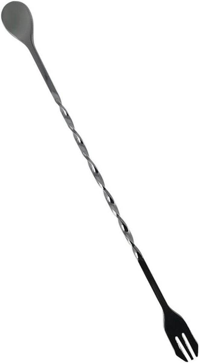 Lepel Strainer - Cocktail Stick - Drankjes Bereiden - Roestvrij Staal - Zwart