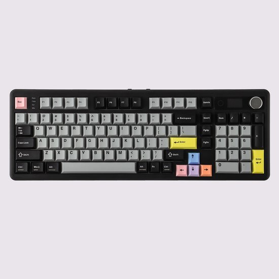 Epomaker TH99 PRO Draadloos Mechanisch Gaming Toetsenbord - 96% Layout met Numpad - 10.000mAh Accu - Gasket Mount - US QWERTY - Zwart/Grijs