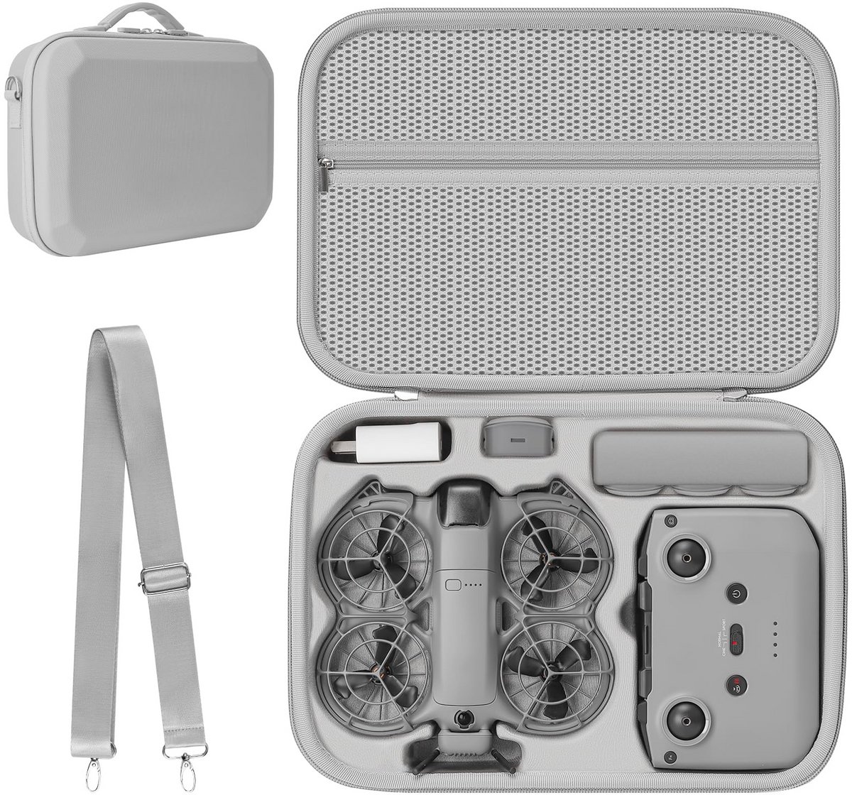 Taishengda -Hoes voor DJI Neo 2, draagtas voor DJI Neo 2 Fly More Combo-accessoires, compacte reistas voor RC-N3-controller/Neo 2-batterijhouder, voor bescherming en opslag van de drone