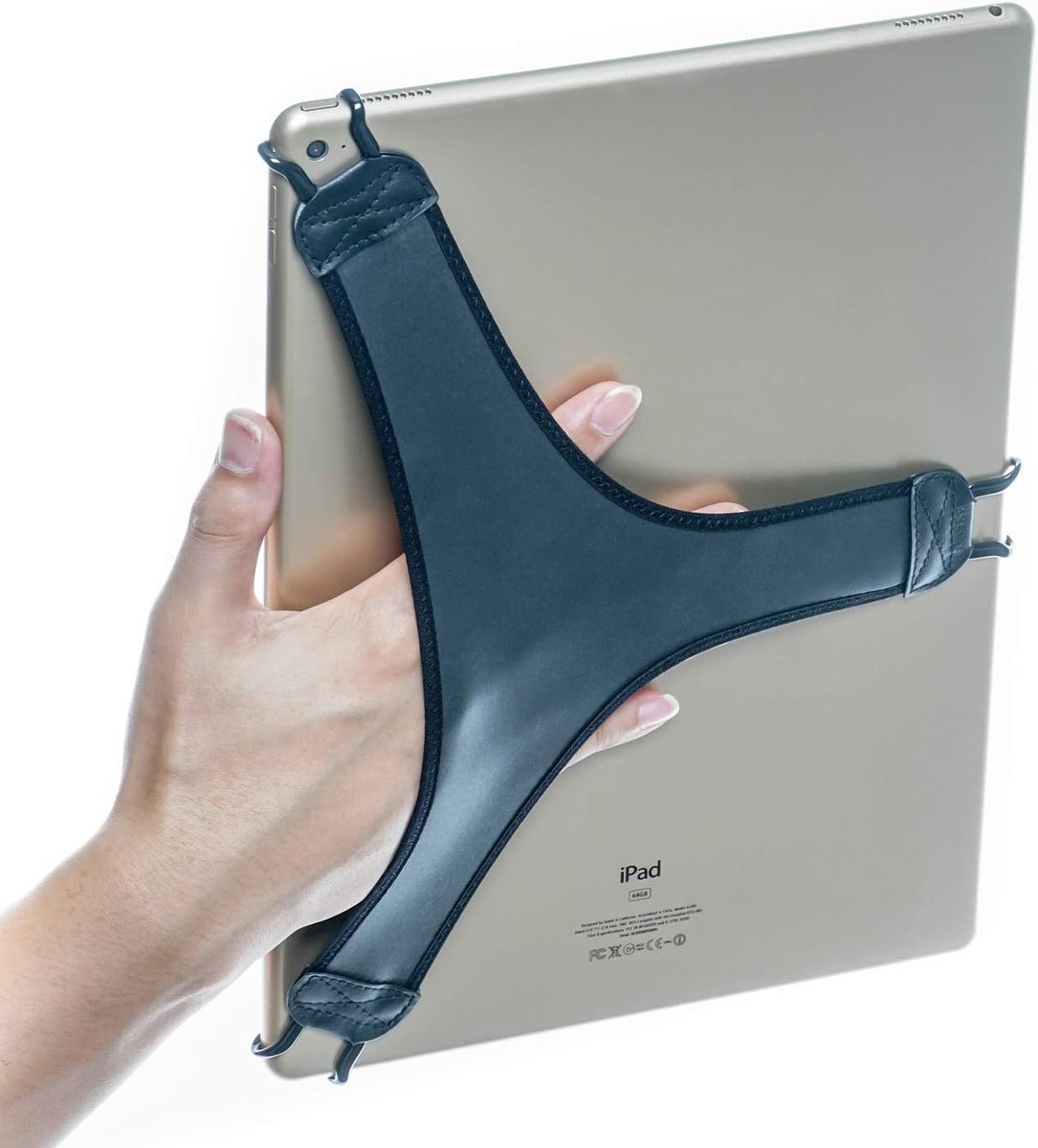 Tablet polshouder - Handhouder - Veilig vasthouden - Verstelbare clip - Grote schermen - Zwart