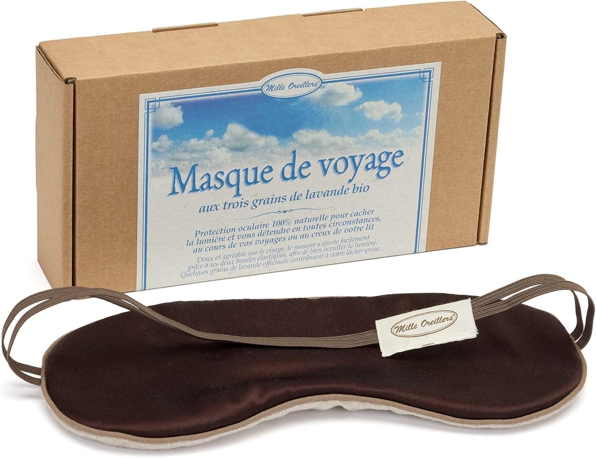 Reismasker - Slaapmasker - Ontspannen Reizen - Met Lavendelzaden - 10 x 22 cm - Blauw