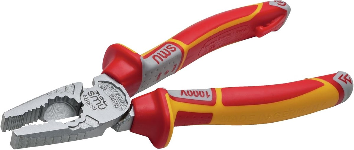 Combinatietang - Kracht tang - Grijpen snijden buigen - VDE geïsoleerd - 160 millimeter - Zwart