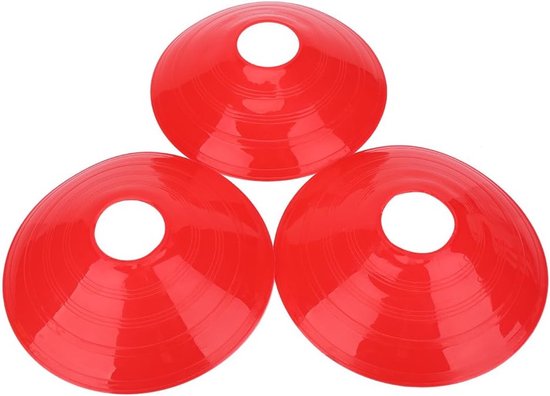Voetbal Trainingskegels - Sport Marker Schijven - Snelheid Behendigheid Training - Flexibel Duurzaam PE - 19cm Diameter - Rood — afbeelding 3