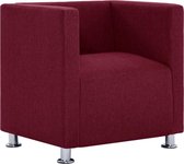 Fauteuil  Stof Rood met Armsteun / Loungestoel / Lounge stoel / Relax stoel / Chill stoel / Lounge Bankje / Lounge Fauteuil - Luxe Fauteuil