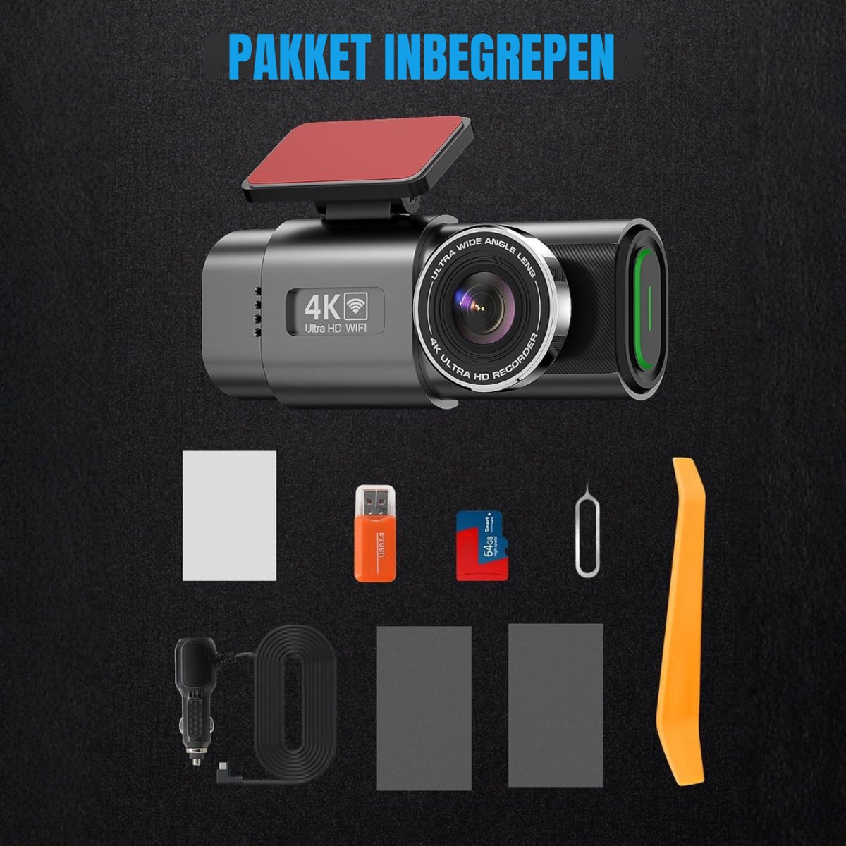 SAVI® Dashcam voor Auto Voor en Achter - Dashcam - Zwart - 3cm x 5cm x 3cm; 430 g – foto 3