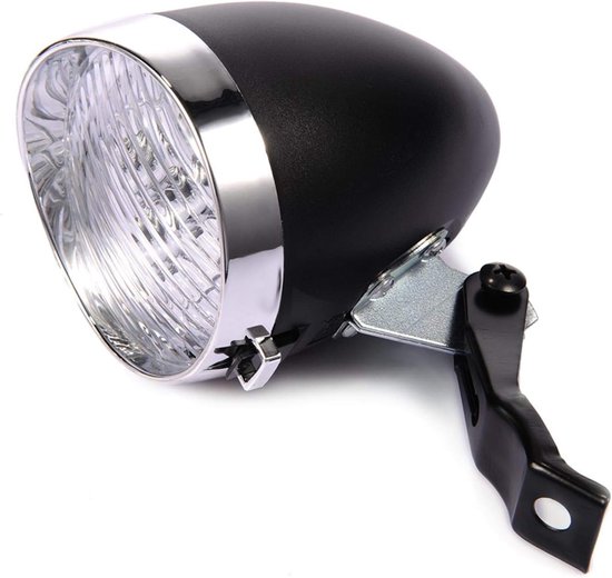Fiets Koplamp - Retro Voorlicht - Veilig Fietsen - Twee Lichtstanden - IPX6 Waterdicht - Zwart — afbeelding 5