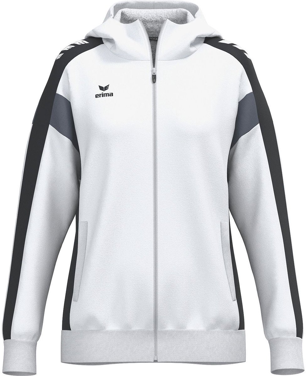 Erima Celebrate 125 Trainingsjack Met Capuchon Dames - Wit / Zwart | Maat: 38