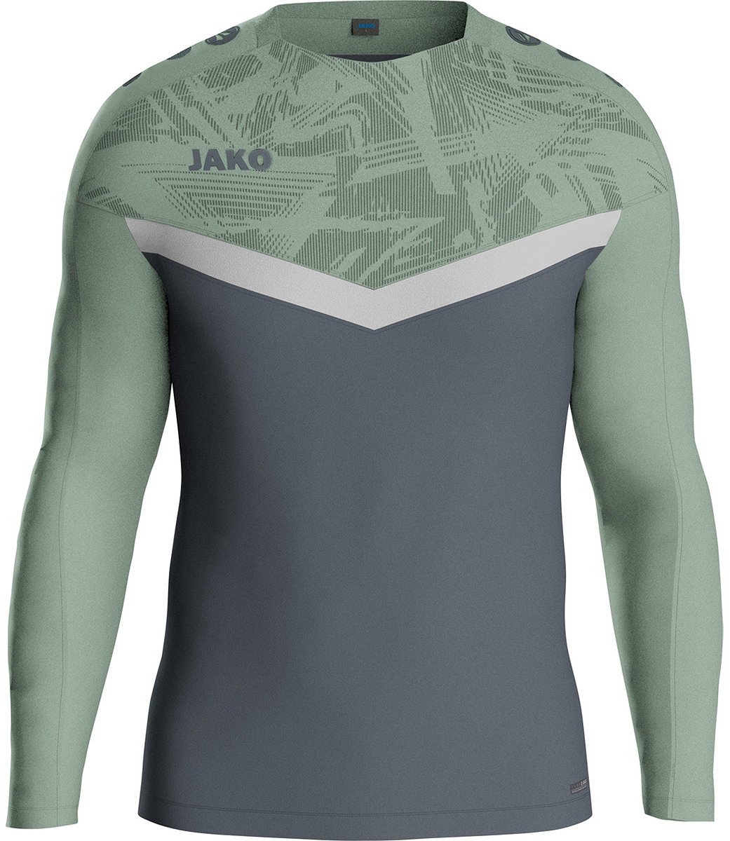 Jako Iconic Sweater Kinderen - Zachtgrijs / Mintgroen / Antra Light | Maat: 140