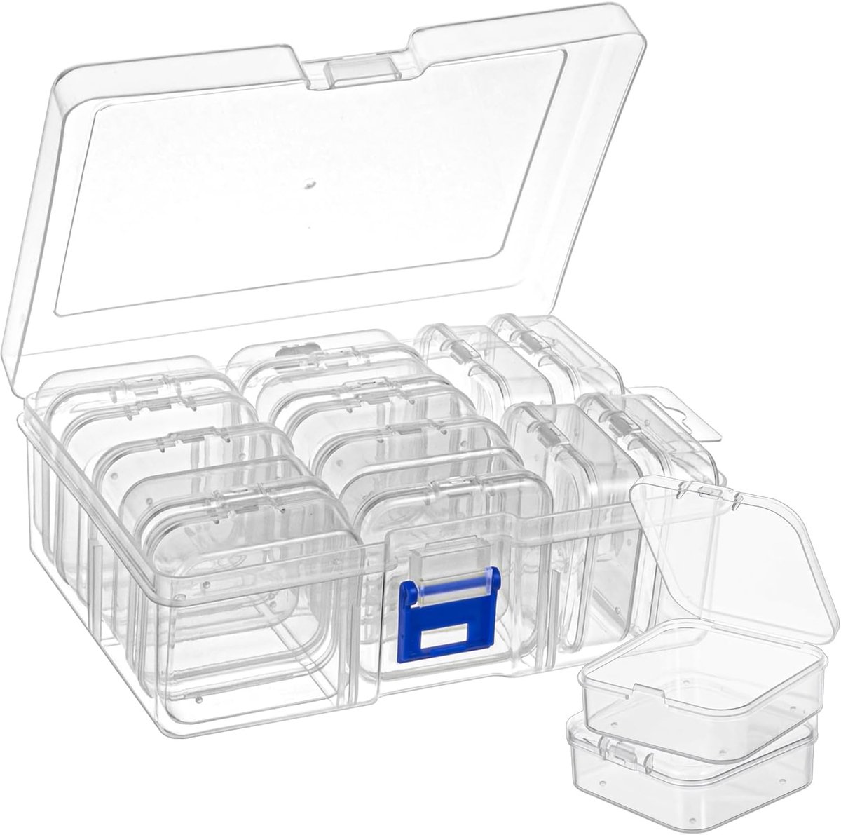 TuseRxln Sorteerdoosjes - Opbergdoos - Transparant Plastic - 14 Stuks - Voor Sieraden En Kleine Voorwerpen