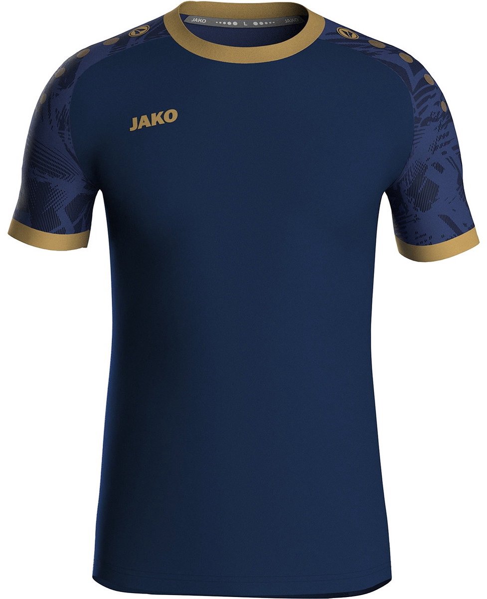 Jako Iconic Shirt Korte Mouw Kinderen - Navy / Marine / Goud | Maat: 128