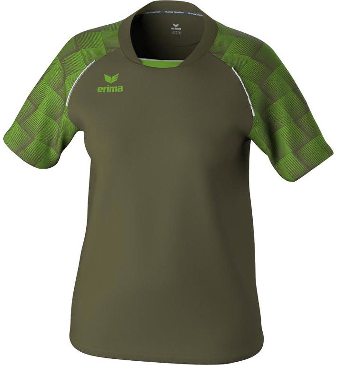 Erima Evo Star Shirt Korte Mouw Dames - Khaki / Green Gecko | Maat: 34
