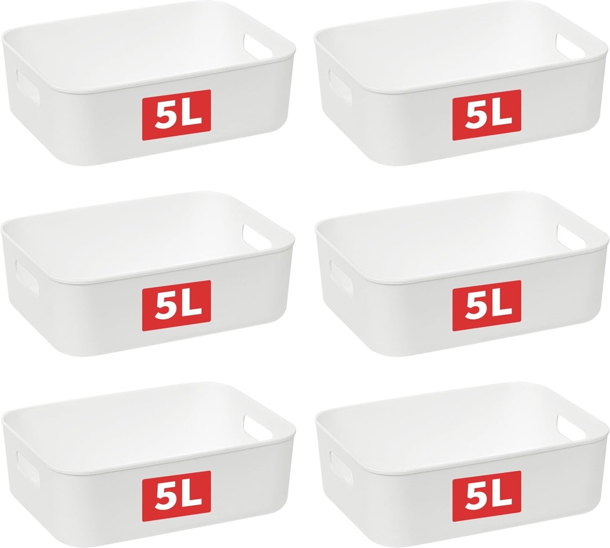 Opbergmand Set - Opbergdoos Bakken - Thuis Organiseren - BPA-Vrij PP Plastic - 28x22x9cm - Wit