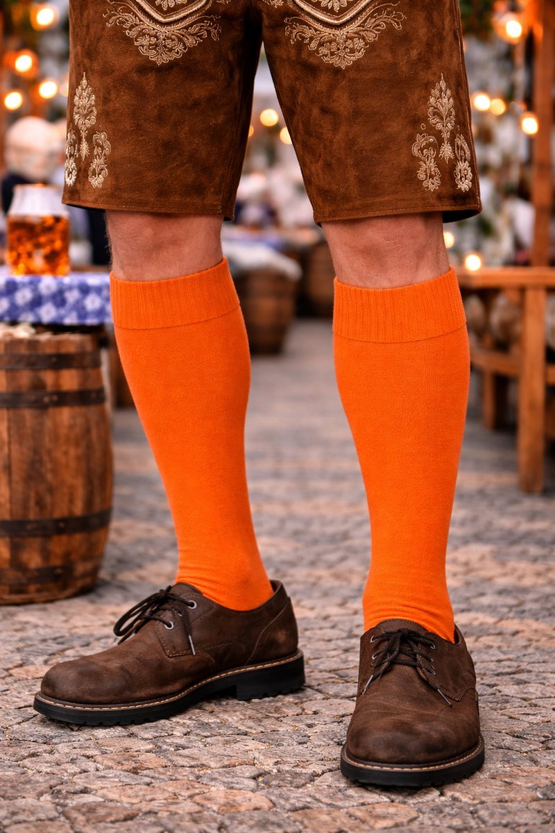 Benelux Wears / Tiroler Kousen Oranje / sokken voor volwassenen- Extra Groot Maat /45-46 (EU)